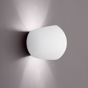 Applique da parete calcestruzzo bianco design moderna luce biemissione