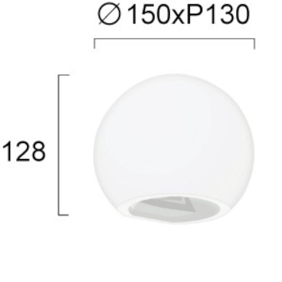 Applique da parete calcestruzzo bianco design moderna luce biemissione