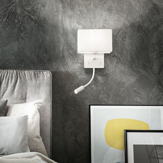 Ap shadow ondaluce applique per comodino camera da letto doppia luce bianca