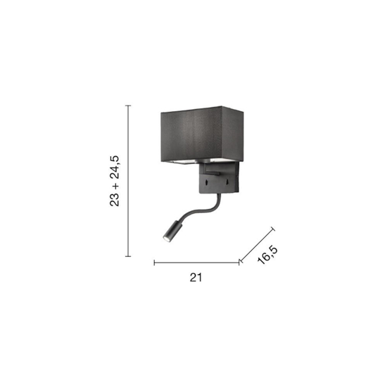 Ap shadow ondaluce applique per comodino camera da letto doppia luce bianca