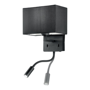 Ondaluce ap shadow applique per comodino camera da letto led orientabile nera