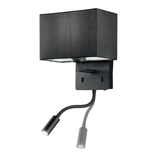 Ondaluce ap shadow applique per comodino camera da letto led orientabile nera