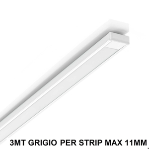 Proflio 3 mt esterno grigio con kit diffusore per strip led max 11mm ideal lux