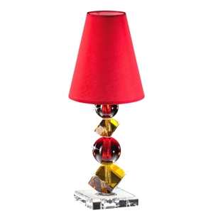 Lampada da tavolo design moderna in vetro cristallo ambra rosso