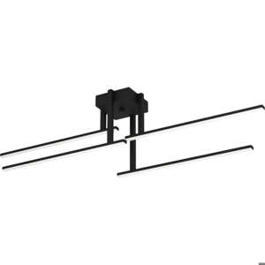 Plafoniera led design moderna bacchette nere led 30w 3000k