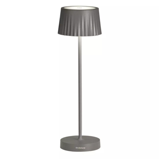 Lampada da tavolo per esterno ondaluce lt macao led portatile antracite ip54