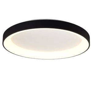 Plafoniera rotonda nera cerchio moderna led 58w 3000k 78cm fp