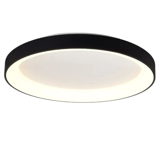 Plafoniera rotonda nera cerchio moderna led 58w 3000k 78cm fp