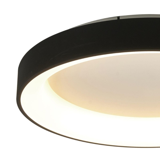 Plafoniera rotonda nera cerchio moderna led 58w 3000k 78cm fp