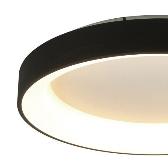 Plafoniera nera 45cm circolare led 30w 3000k moderna fp