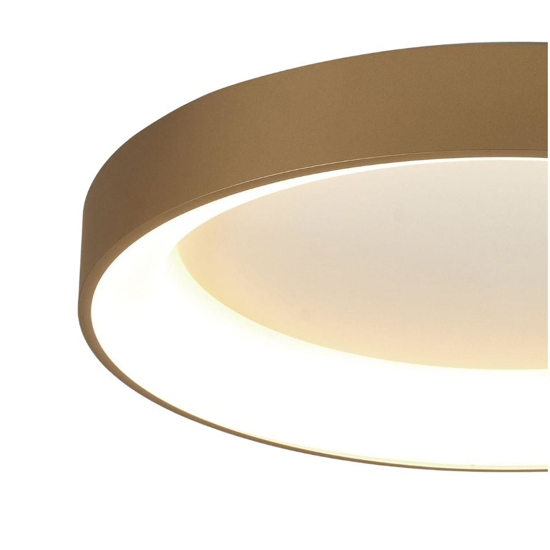 Plafoniera oro circolare 78cm led 58w 3000k tonda per soggiorno fp