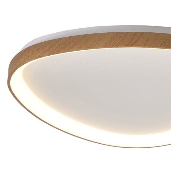 Plafoniera triangolare effetto legno 61cm led 38w 3000k moderna fp