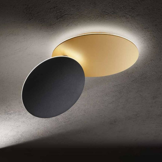 Drum perenz applique moderna nero oro orientabile led 3000k