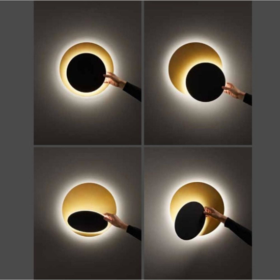 Drum perenz applique moderna nero oro orientabile led 3000k