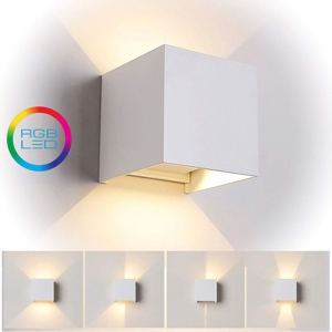 Applique cubo bianco per esterni smart life wifi ip65  tricolor rgb