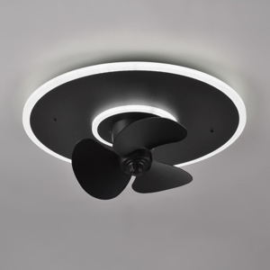 Ventilatore con luce da soffitto nero a plafoniera