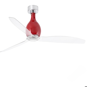 Ventilatore silenzioso rosso da soffitto in vetro fino a 17mq