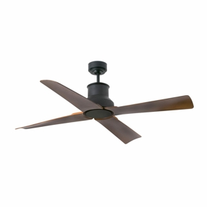 Ventilatore da soffitto per esterno nero pale marrone fino a 18mq