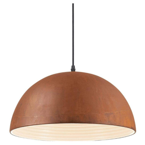 Ideal lux folk sp1 d40 lampadario da cucina paralume marrone ossidato