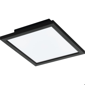 Plafoniera per cucina 30x30 nera led 15w tricolor bluetooth