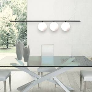 Ideal lux perline sp3 nero lampadario moderno per tavolo da pranzo