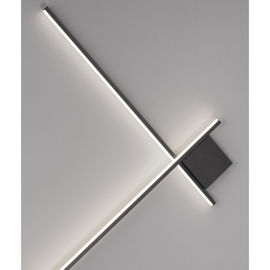 Applique moderna per interni nero led 21w 2700k dimmerabile