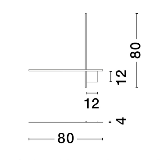 Applique moderna per interni nero led 21w 2700k dimmerabile