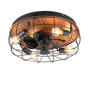 Ventilatore a plafoniera da soffitto vintage con luci nero