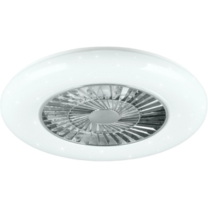 Ventilatore da soffitto a plafoniera bianco con luce silenzioso