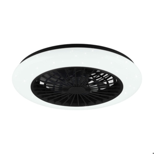 Ventilatore a plafoniera nero da soffitto con luce silenzioso