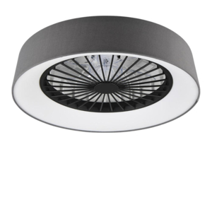 Lampadario ventilatore a plafoniera tessuto grigio moderno