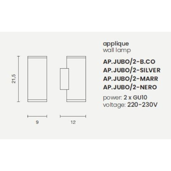 Applique da esterno marrone ap jubo ondaluce cilindrica