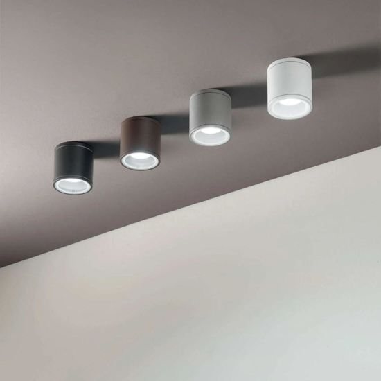 Ondaluce pl jubo faretto grigio da soffitto esterno tondo gu10