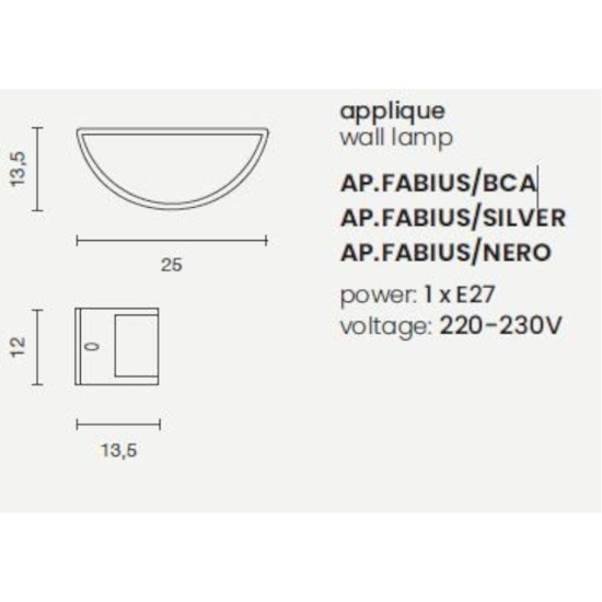 Ondaluce ap fabius applique da esterno terrazzo bianca ip44