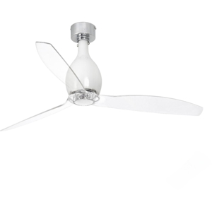 Ventilatore con luce da soffitto vetro bianco fino a 17 mq