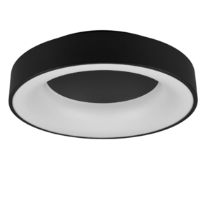 Plafoniera rotonda nera led 3000k moderna 45cm 27w dimmerabile