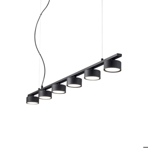 Minor linear sp6 nero ideal lux lampadario nero moderno per soggiorno