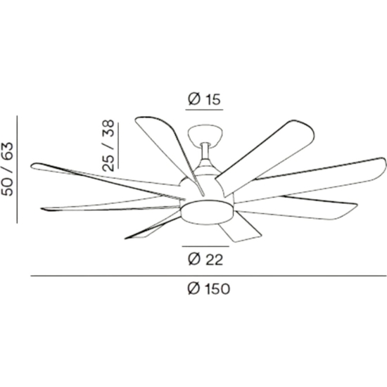 Ventilatore a tetto bianco silenzioso con luce per grandi ambienti