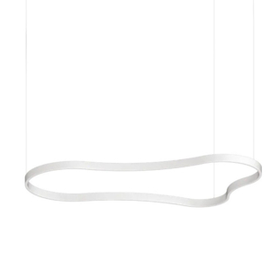 Ideal lux waves-2 sp lampadario moderno per salotto bianco led 125 cm