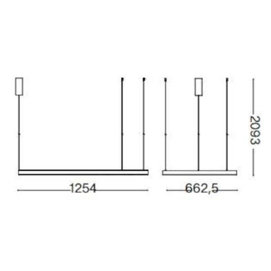 Ideal lux waves-2 sp lampadario moderno per salotto bianco led 125 cm