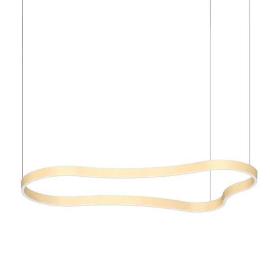 Waves-3 sp ideal lux lampadario a sospensione oro led 155cm