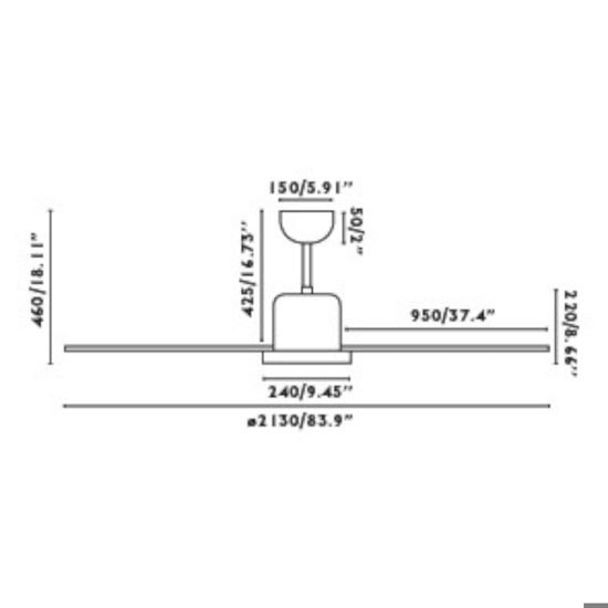 Ventilatore da soffitto per ambienti oltre 39mq bianco con telecomando