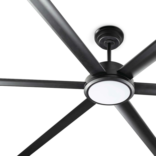 Ventilatore a soffitto con luce nero telecomando per ambienti oltre 39mq