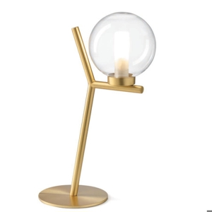 Lampada da tavolo camely oro sfera vetro trasparente miloox