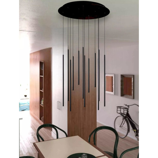 Ideal lux filo sp12 lampdario moderno led 2700k nero