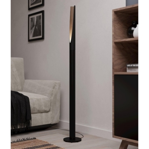 Lampada da terra moderna cilindro nero marrone