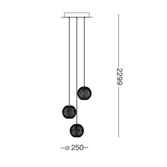 Ideal lux diamond sp3 lampadario a sospensione 3 sfere vetro led