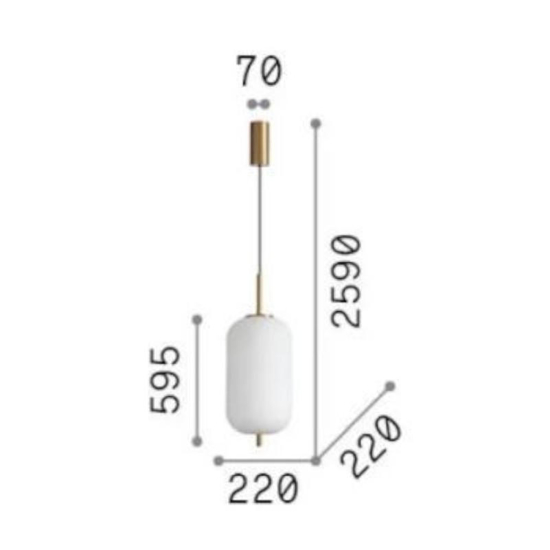 Umile-2 sp1 ideal lux lampada a sospensione moderna vetro led 3000k