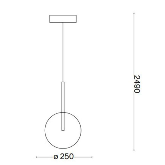 Ideal lux equinoxe sp1 d25lampada a sospensione vetro fume'' sfumato