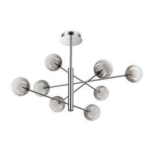 Equinoxe sp8 ideal lux lampadario moderno 8 sfere vetro fume sfumato